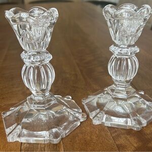 Clear Glass Candle Holders